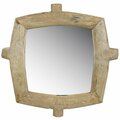 Homeroots Wooden Square Wall Mirror, Natural 396706